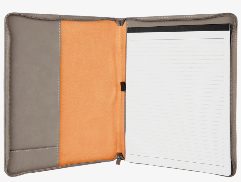Gray Leatherette Portfolio W/ Zipper With Custom Laser - Wallet, transparent png download