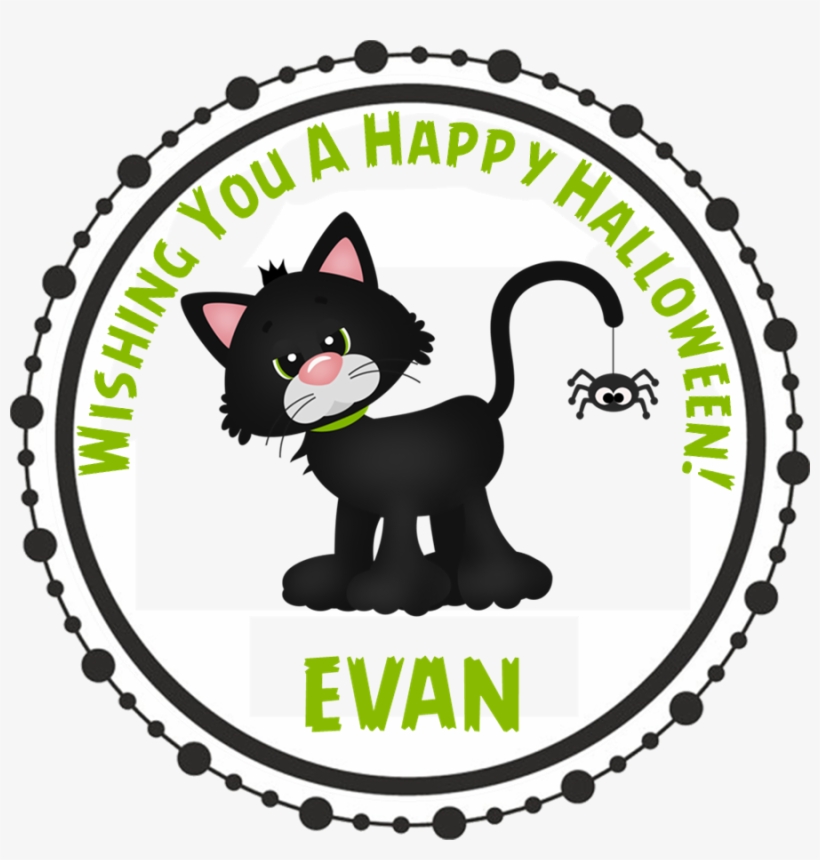 Black Cat Halloween Stickers - Fox Baby Shower, transparent png download