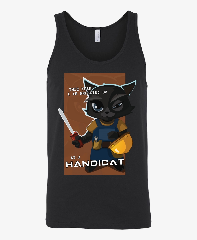 Halloween Cat Unisex Workout Tanks For Men Women, Cat - Cartoon, transparent png download