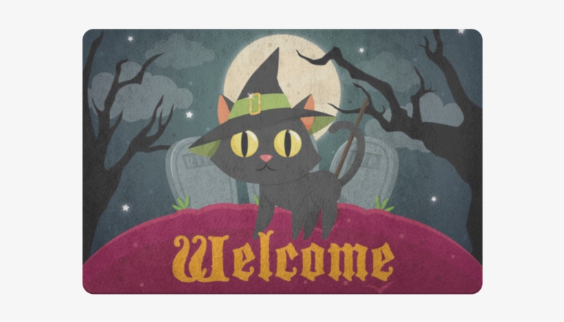 Halloween Cat Welcome Doormat Doormat - Queens Of The Stone Age, transparent png download