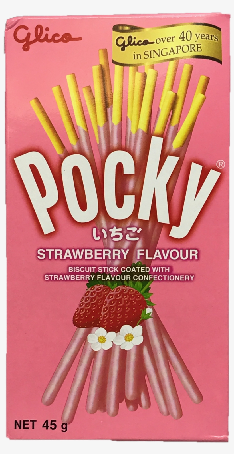 Glico Pocky Strawberry 45g - Glico Strawberry Pocky, transparent png download