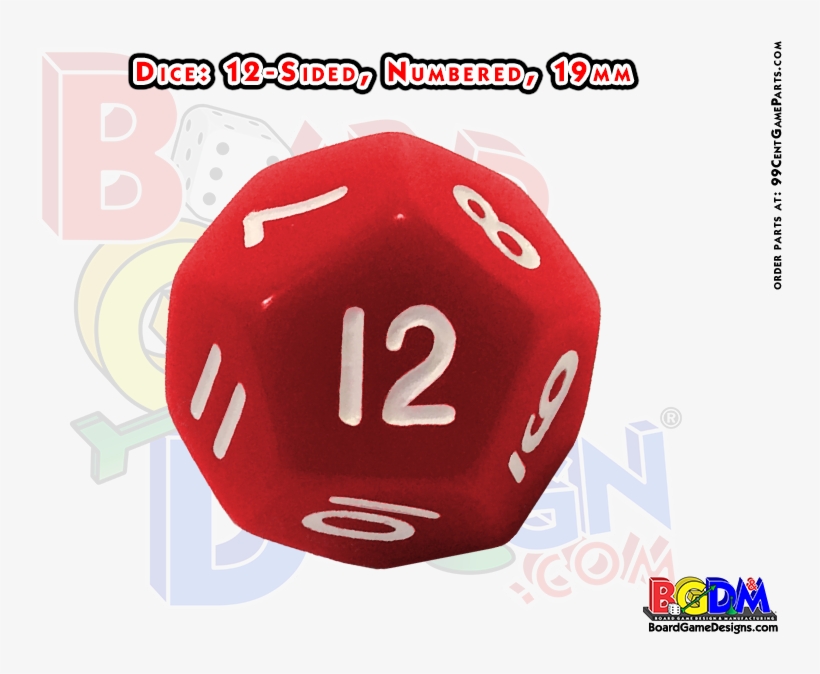 Dice 12 Sided Numbered, 19mm, D12 - Quad Fold Board Game, transparent png download