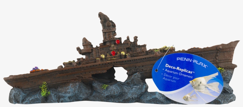 Penn Plax Deco Replicas Battleship Aquarium Ornament, - Canoe, transparent png download