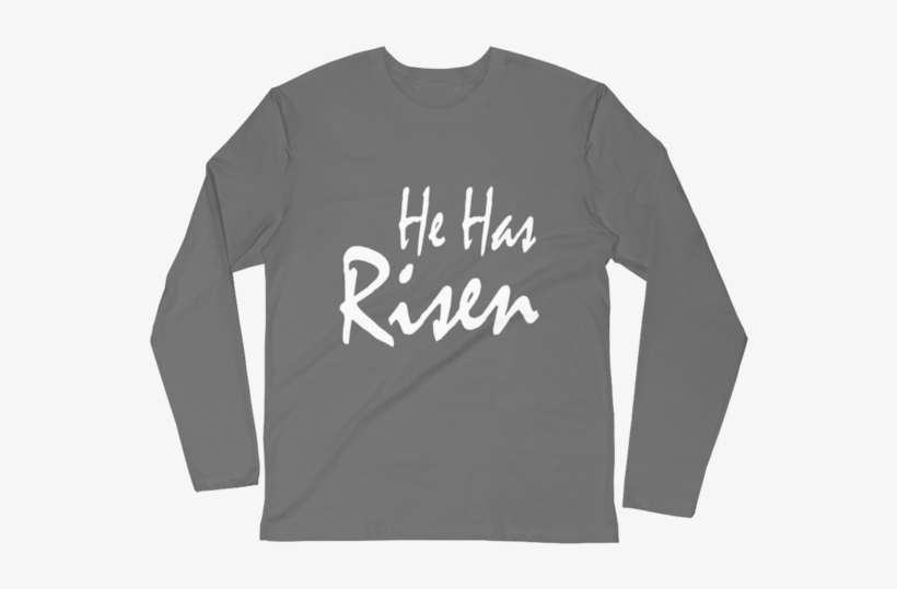 He Has Risen Men's Long Sleeve Fitted Crew - Long-sleeved T-shirt, transparent png download