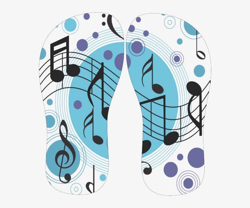 Chinelo Tipo Havaiana Nota Musical E Circulo Azul - Flip-flops, transparent png download