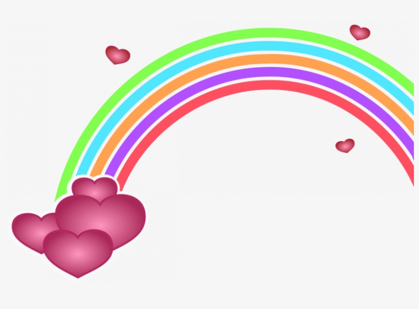 Rainbow With Hearts Clipart, transparent png download