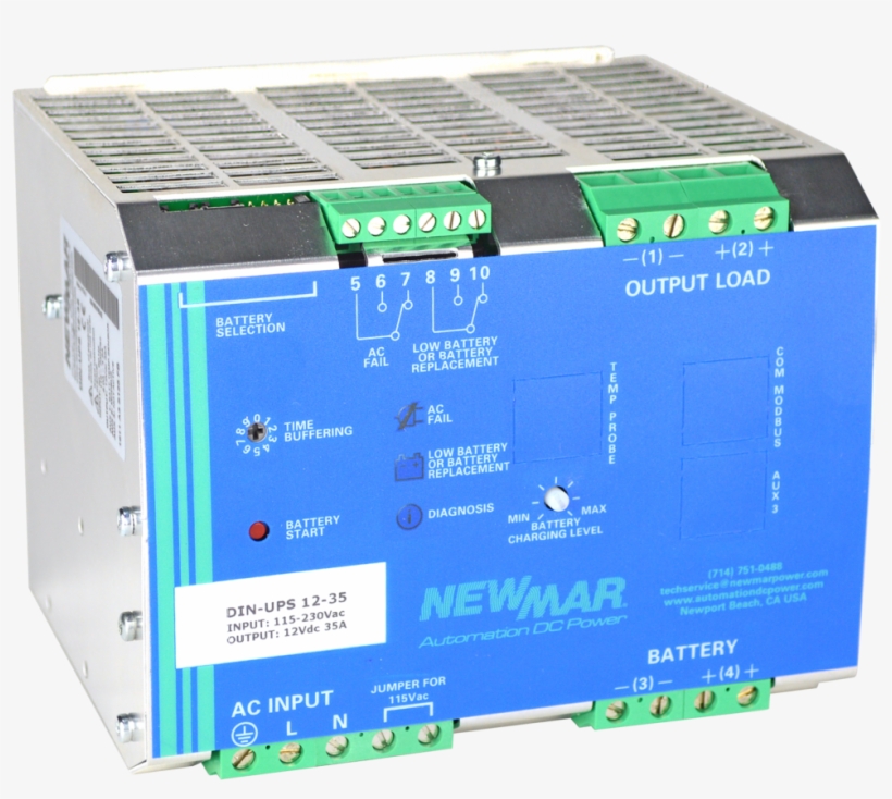 Din Ups 12 35 Din Rail Mounted Dc Ups Newmar Powering - Din Ups, transparent png download