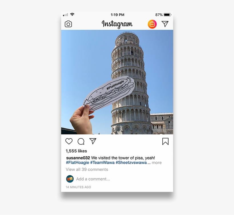 Flat Hoagie Instagram Post - Piazza Dei Miracoli, transparent png download