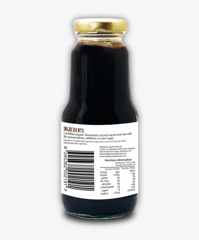 Organic Coconotsoy Sauce 250ml - Glass Bottle, transparent png download