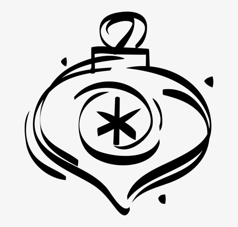 Vector Illustration Of Festive Season Christmas Ornament - Line Art, transparent png download