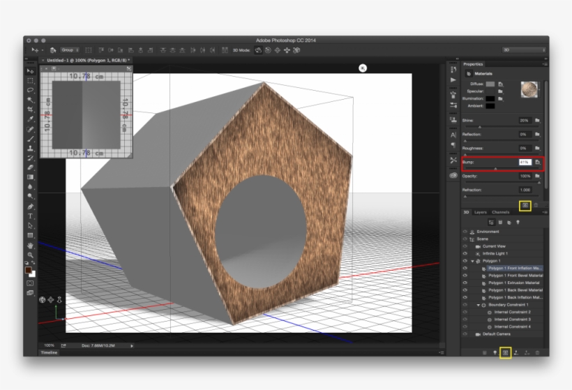 The Bump Slider Can Then Be Increased And Will Create - Photoshop Extrude Shape, transparent png download