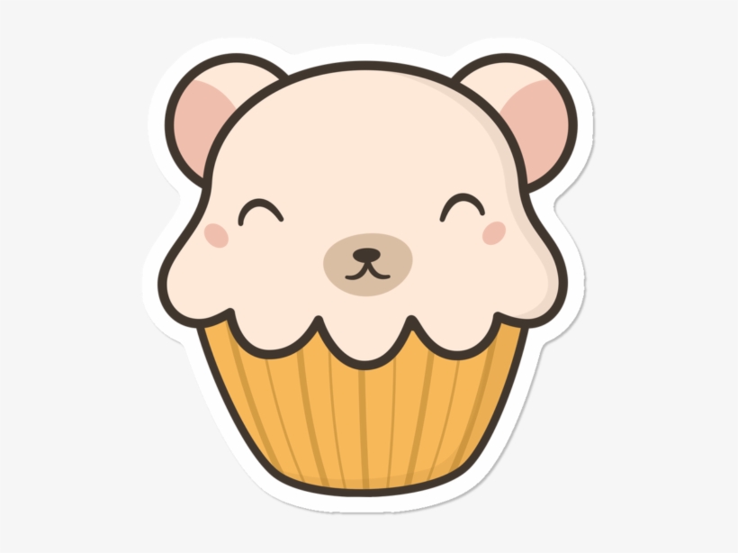 Cute Kawaii Polar Bear Cupcake - Polar Bear, transparent png download