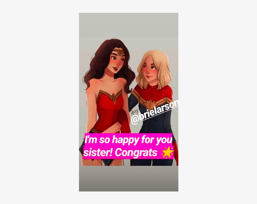 Así Felicitó Gal Gadot A Brie Larson Por El Éxito De - Captain Marvel And Wonder Woman, transparent png download