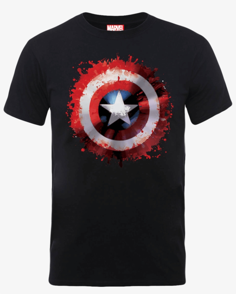 Description - Captain America Shield T Shirt Black, transparent png download