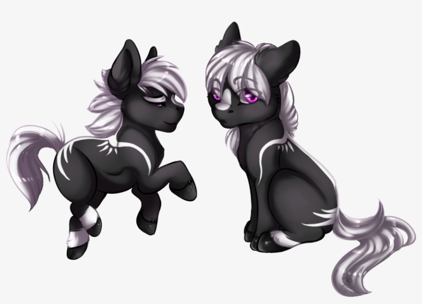 Black Fur, Chibi, Female, Hooves, Horse, Male, Oc, - Cartoon, transparent png download