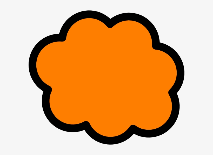 Orange Cloud Clip Art - Clipart Cloud Black And White, transparent png download