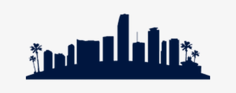 Los Angeles Clipart Blue - Miami Silhouette, transparent png download