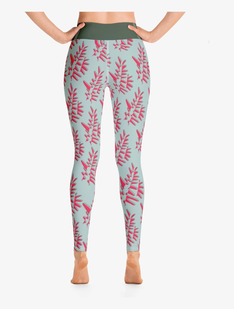 Green Palmera Yoga Leggings - Yoga Pants, transparent png download