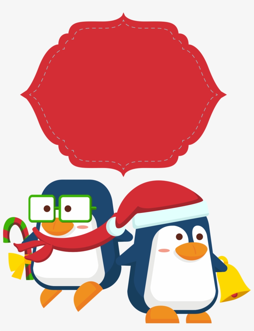 Christmas Penguin Png - Snow Christmas Cartoon Background, transparent png download