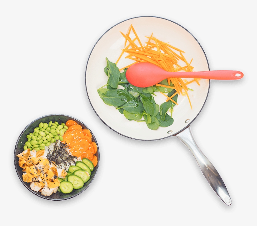Food In A Pan And Chicken Poke Bowl - Salad, transparent png download