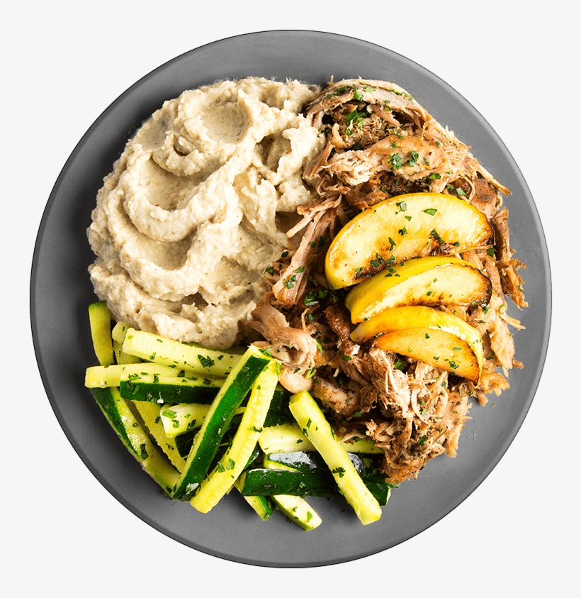 Apple Braised Pork With Cauliflower Mash - Fried Egg, transparent png download