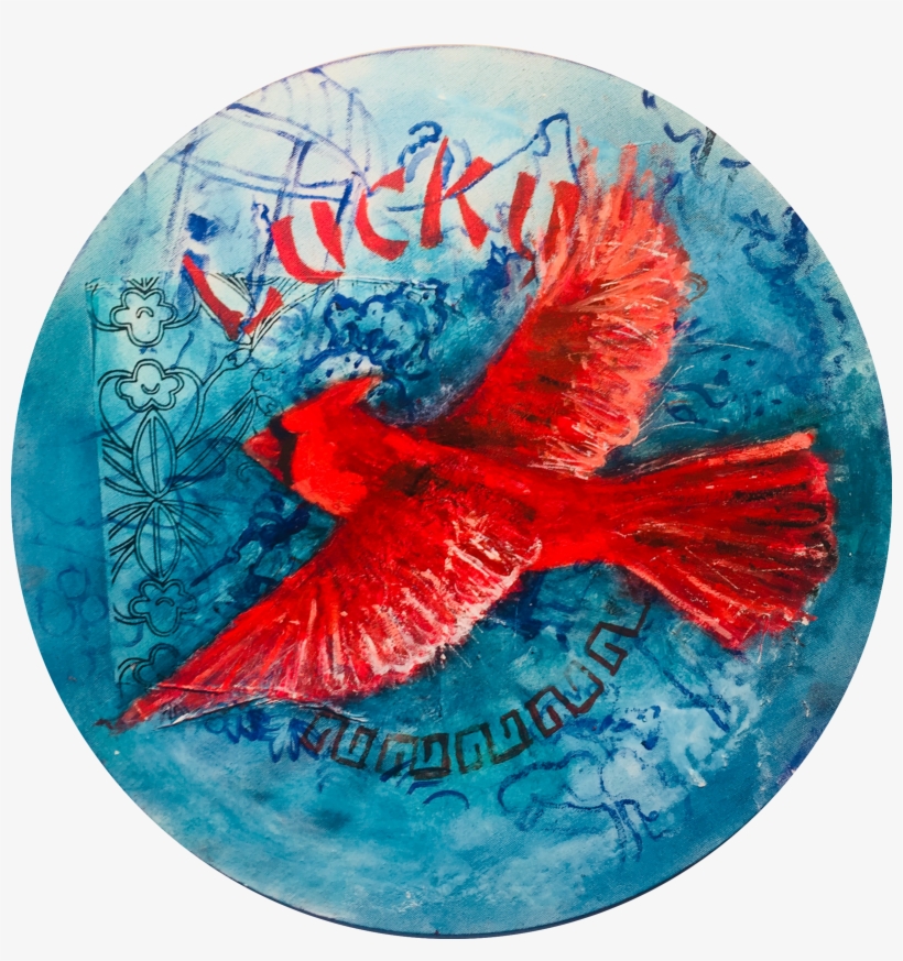 Lucky, Mixed Media On Canvas, 20" Diameter, - Label, transparent png download