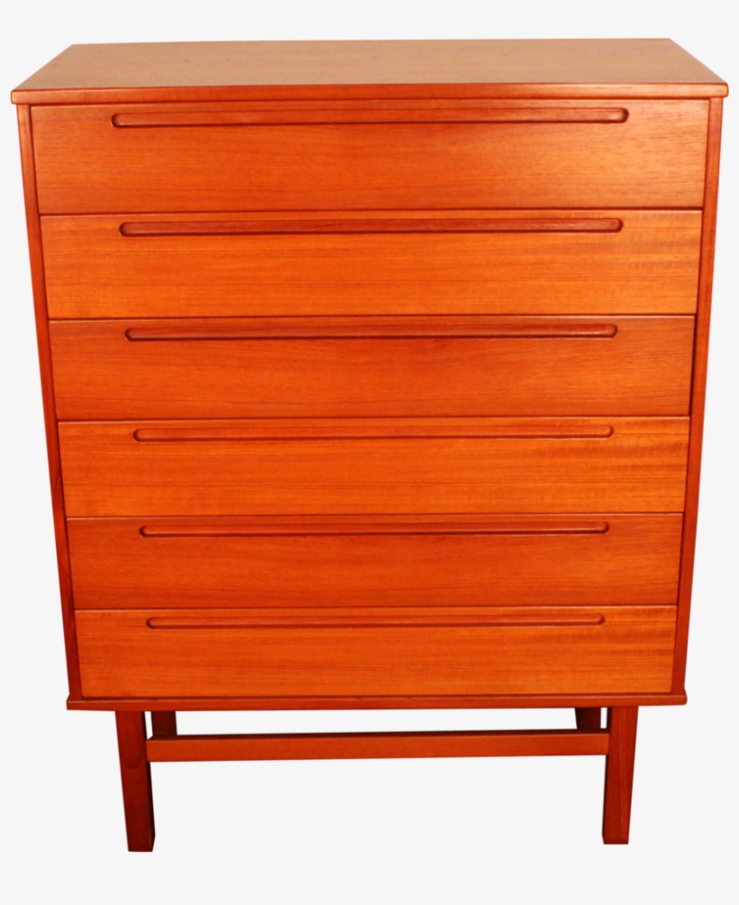 Danish Teak High-boy Dresser By Nils Jonsson For Hjn - Chest Of Drawers, transparent png download