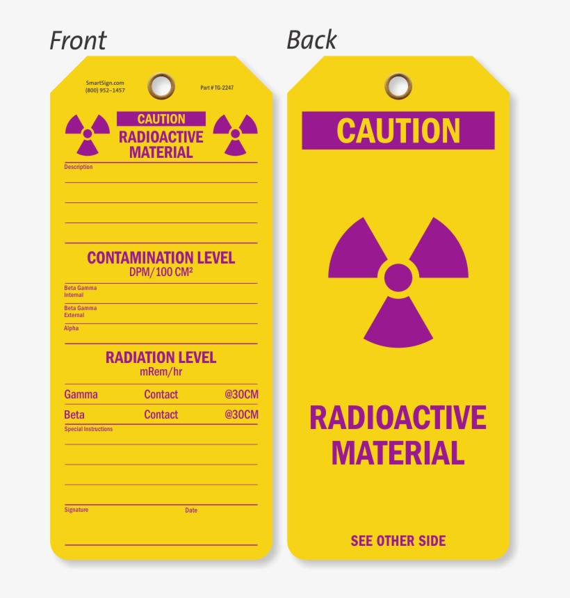 Caution Radioactive Material Contamination Level Tag - Sign, transparent png download