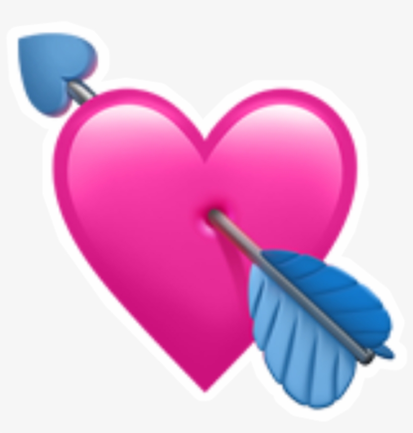 Remixed Heart Love Blue - Heart With Arrow Emoji, transparent png download