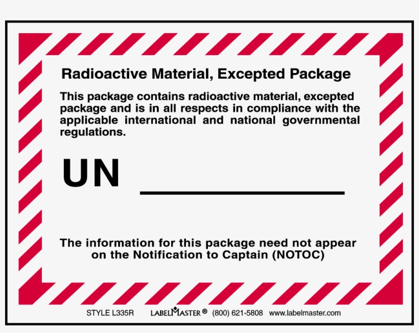 Radioactive Material Excepted Package Label PNG Image Transparent PNG