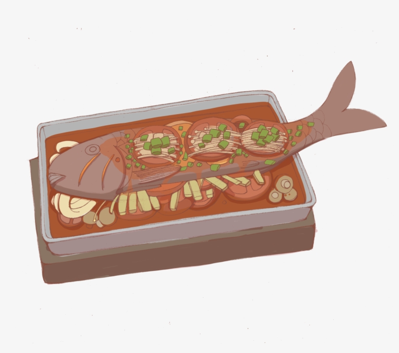 Hand Drawn Grilled Fish Food Barbecue Png And Psd - Food, transparent png download