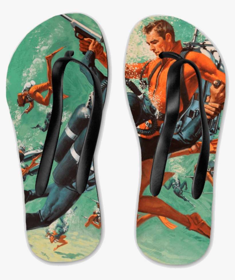 Retro James Bond Thunderball - Flip-flops, transparent png download