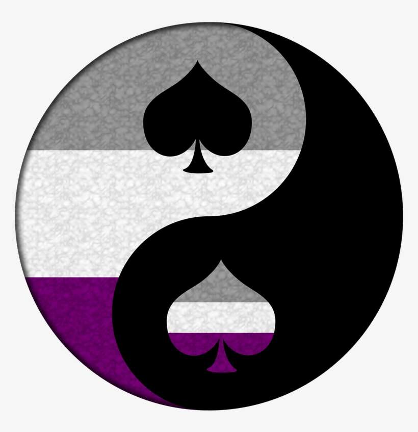 Asexual Pride Yin And Yang Symbol With Matching Ace - Emblem, transparent png download