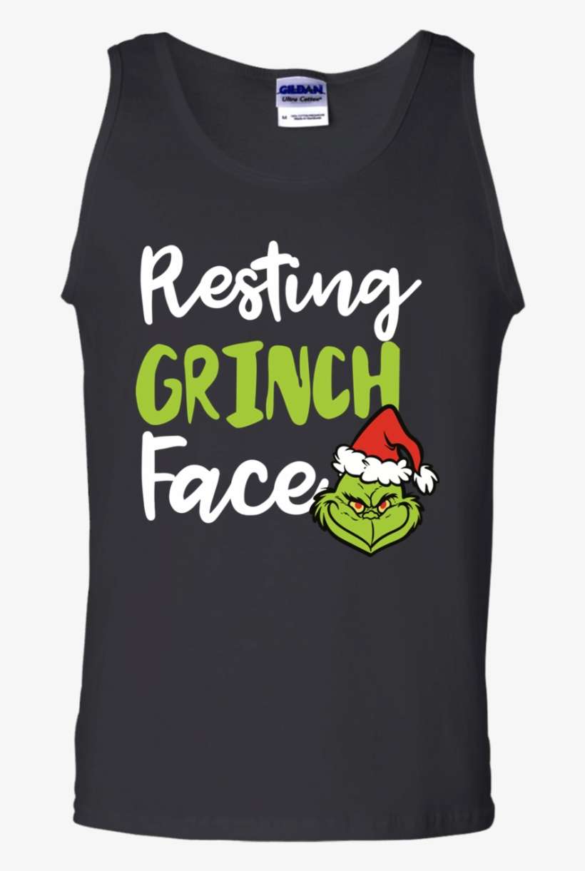 Resting Grinch Face Tshirt, Sweater, Tank - T-shirt, transparent png download
