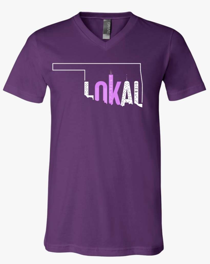 Selected Limited Edition Purple Skyline Series V-neck - Steel Blue, transparent png download