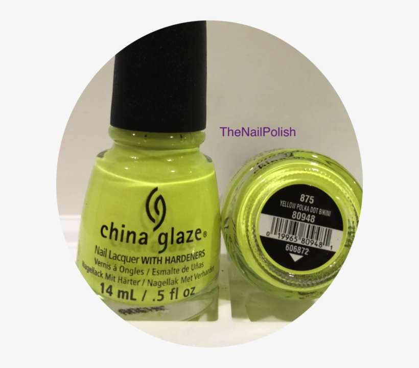 China Glaze Nail Polish Neon Yellow Polka Dot Bikini - China Glaze, transparent png download