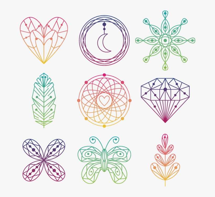 Euclidean Vector Drawing Bohemian Elements Transprent - Bohemian Art Bohemian Design Drawings, transparent png download