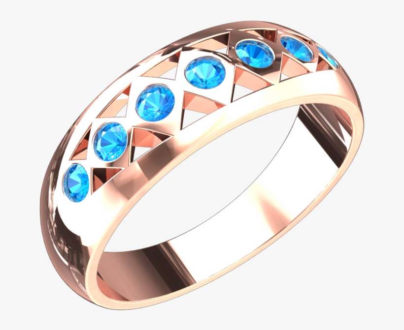 Art Deco Blue Topaz Ring In 14k Gold Style - Ring, transparent png download