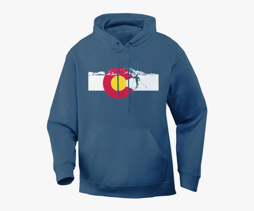 Cross Country Skiing Colorado Flag Hoodie - Colorado Hoodies, transparent png download