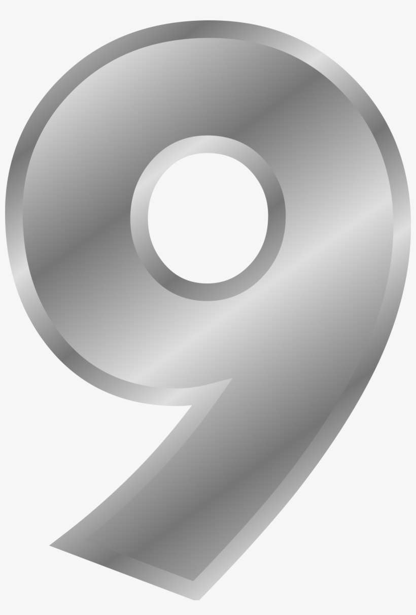 Effect Letters Alphabet Silver - Number 9 Clipart, transparent png download