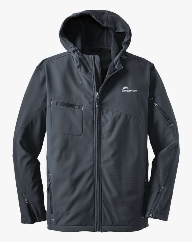 Summit Ice Jacket - Port Authority Textured Hooded Soft Shell Jacket J706, transparent png download