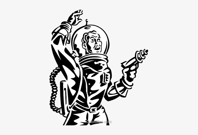 Astronaut With Ray Gun Science Fiction Royalty Free - Science Fiction Clip Art, transparent png download