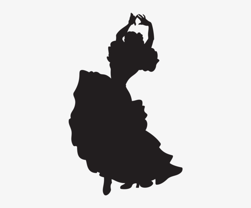Spanish Dancer Silhouette Clip Art Image - Spanish Dancer Clipart, transparent png download