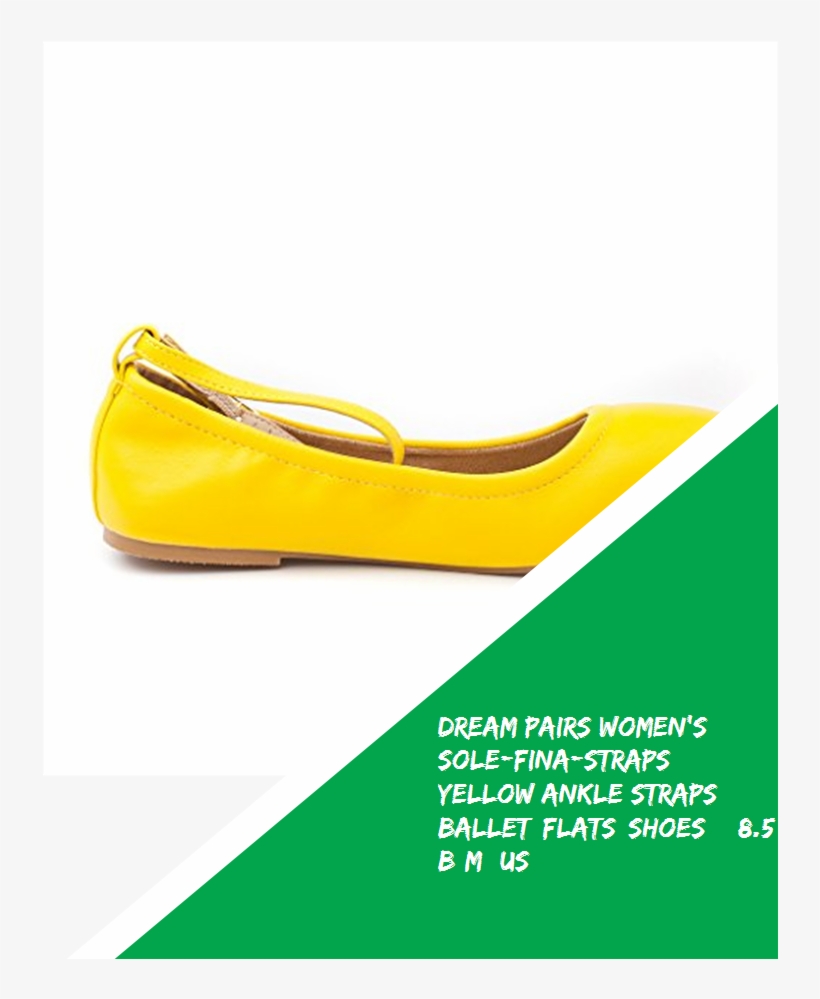 Dream Pairs Women's Sole Fina Straps Yellow Ankle Straps - Ballet Flat, transparent png download