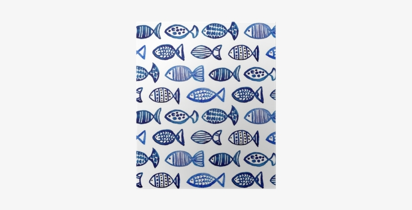 Blue Fishbone Pattern Watercolor Blue Fish Pattern PNG Image | Transparent PNG Free Download ...
