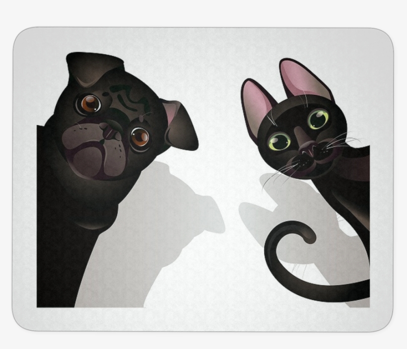 Cute Cat And Dog Mouse Pad - Canto Do Cachorro, transparent png download