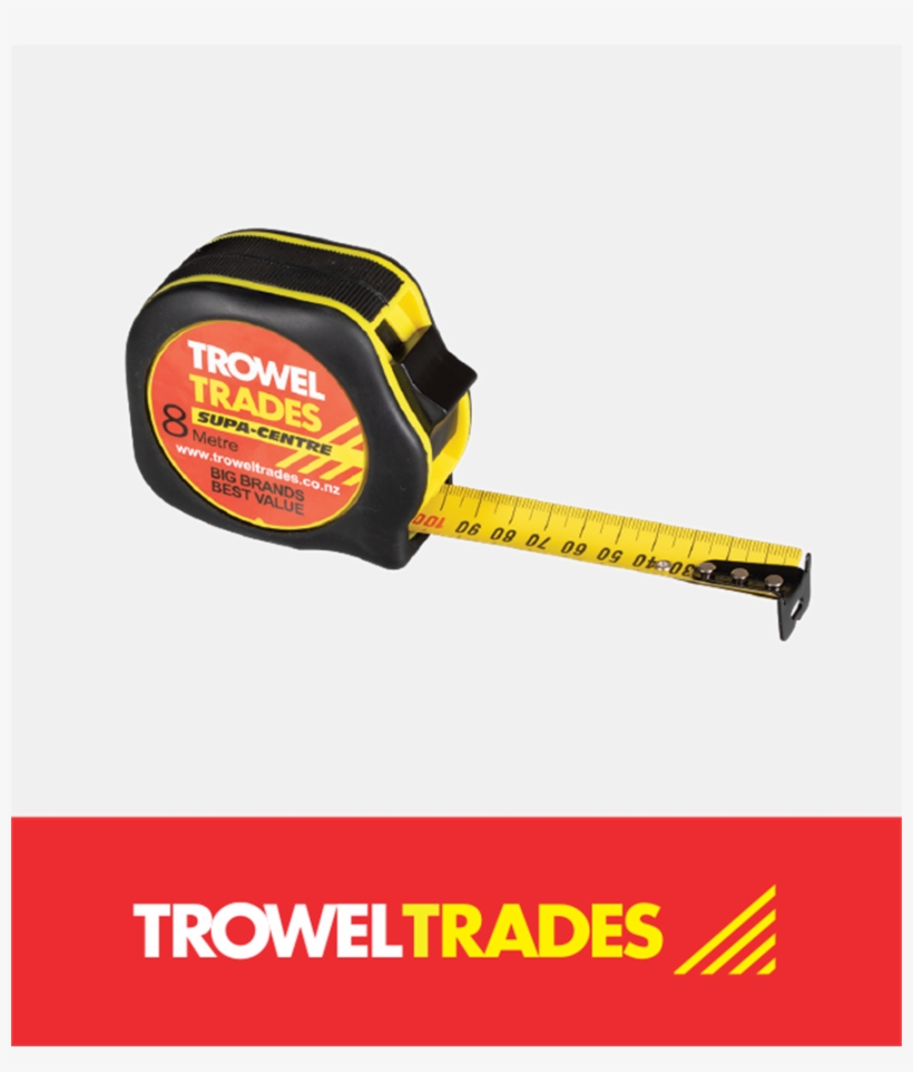 Trowel Trades Tape Measure 8m X 25m - Trowel Trades, transparent png download