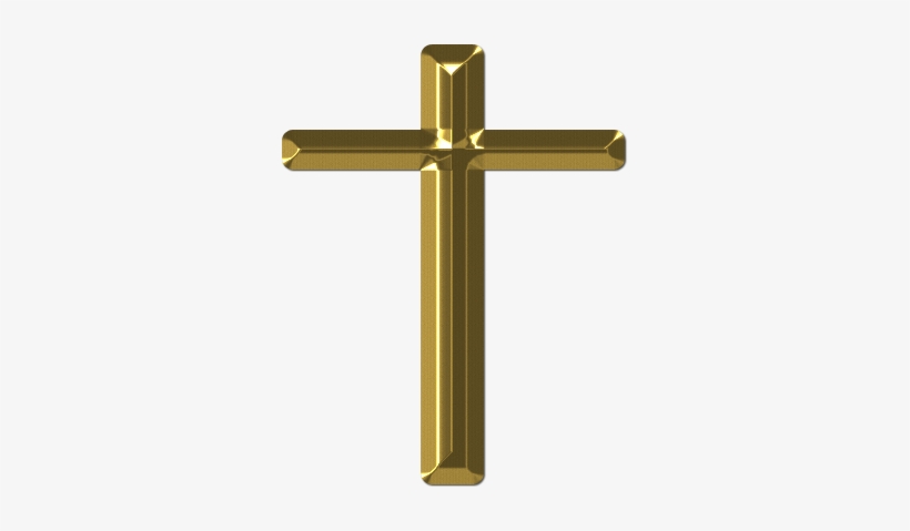 Gold Ring Cross Black Gold Cross Glitter Cross Yellow - Png Silver Christian Cross, transparent png download