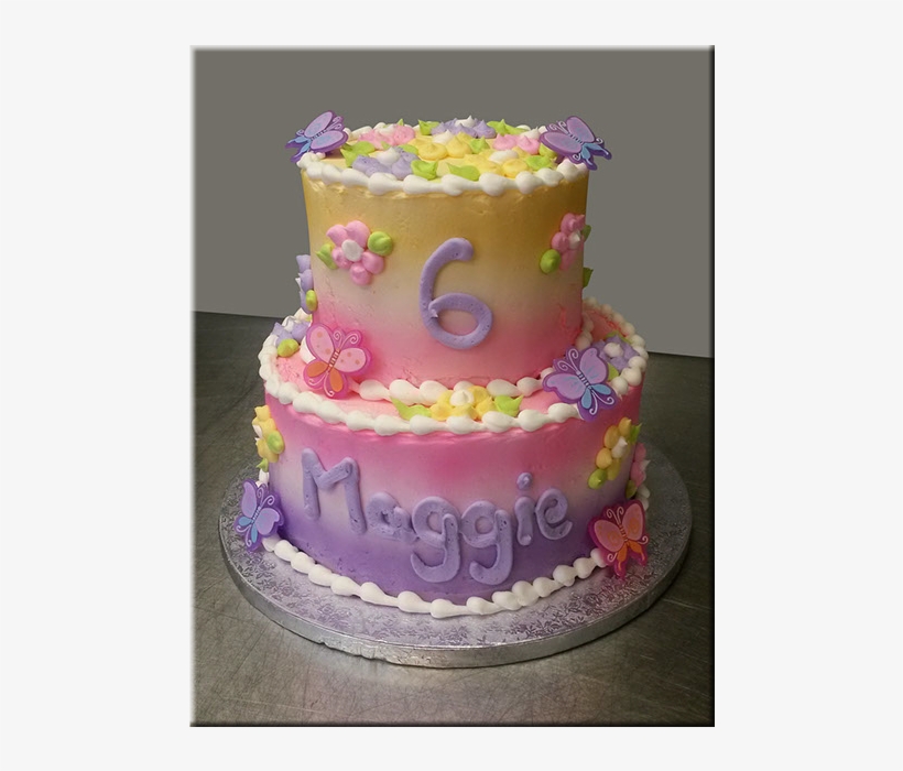 Shown Here Is A Two Tiered Birthday Cake Frosted In - Birthday Cake, transparent png download