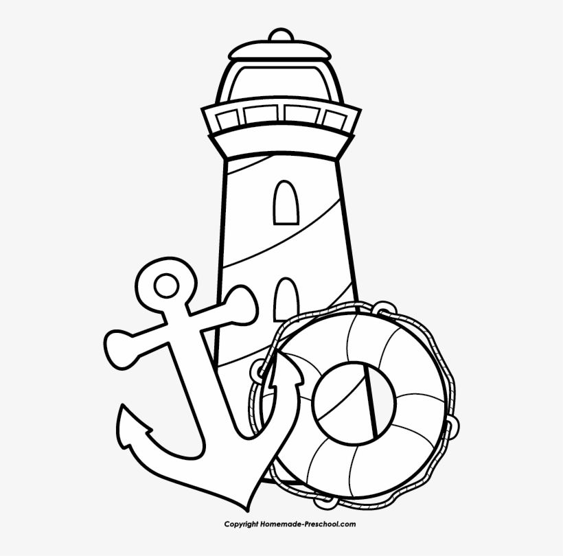Of A Lighthouse Clip Art Free Clipart Images Clipartingcom - Black And White Nautical Clipart, transparent png download